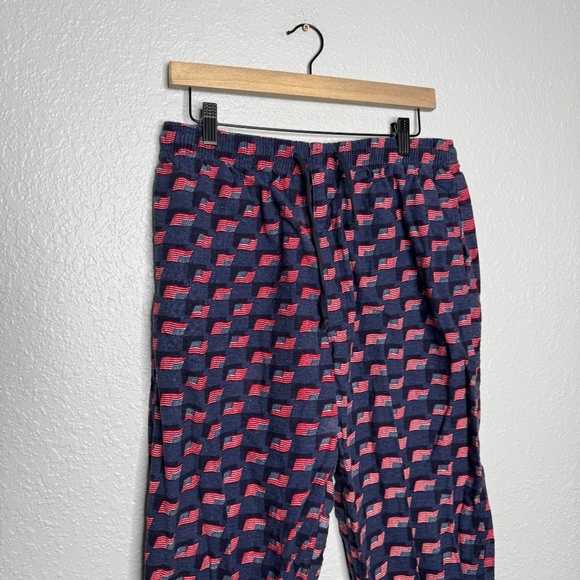 Men's Club Room Charter Club Medium Pajama pants w/American Flag print cotton - Picture 4 of 10